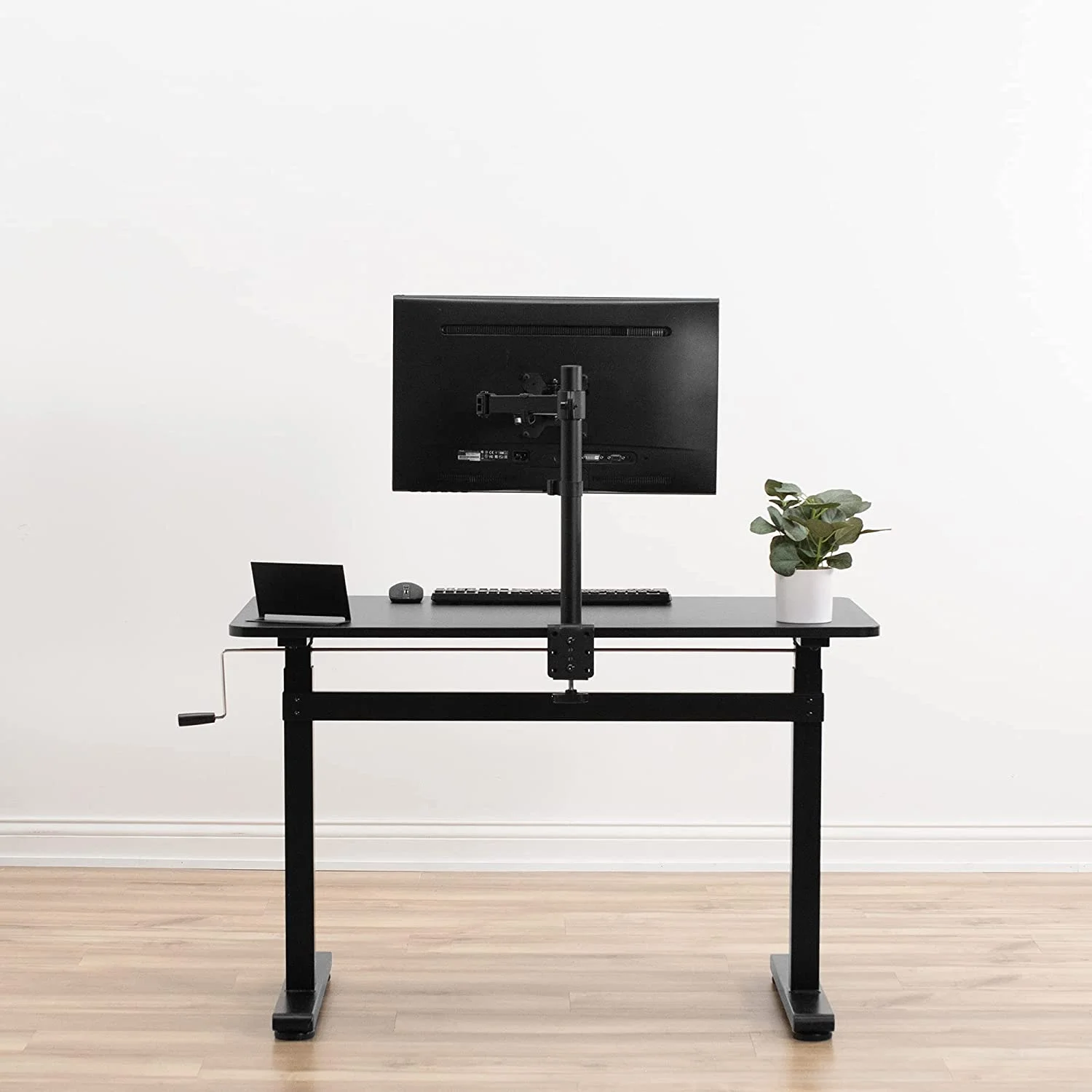 Standing Desk with Frame and Solid One-Piece Table Top, Height Adjustable, 43 x 24 inch
