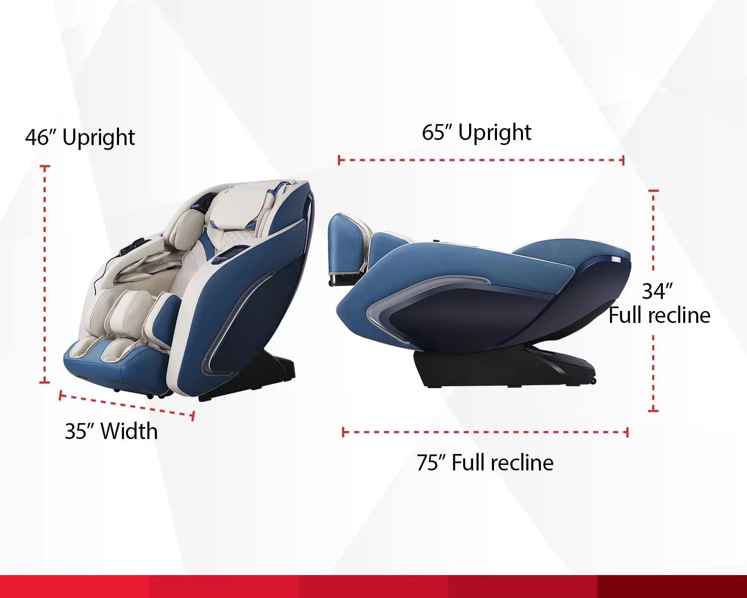 BestMassage Zero Gravity Full Body Massage Chair with Built-In Heat Therapy Foot Roller ,Smart Voice Controller,Bluetooth Speaker,Blue