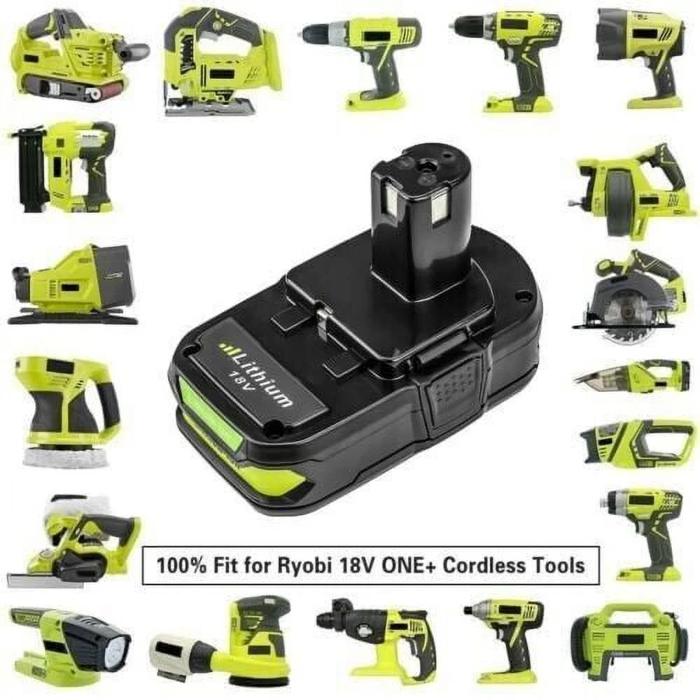 Persever for Ryobi 130429054 P102 Battery 18V 3600mAh Li-ion Battery Black P145 P108 P102 P103 P104 P105 Cordless