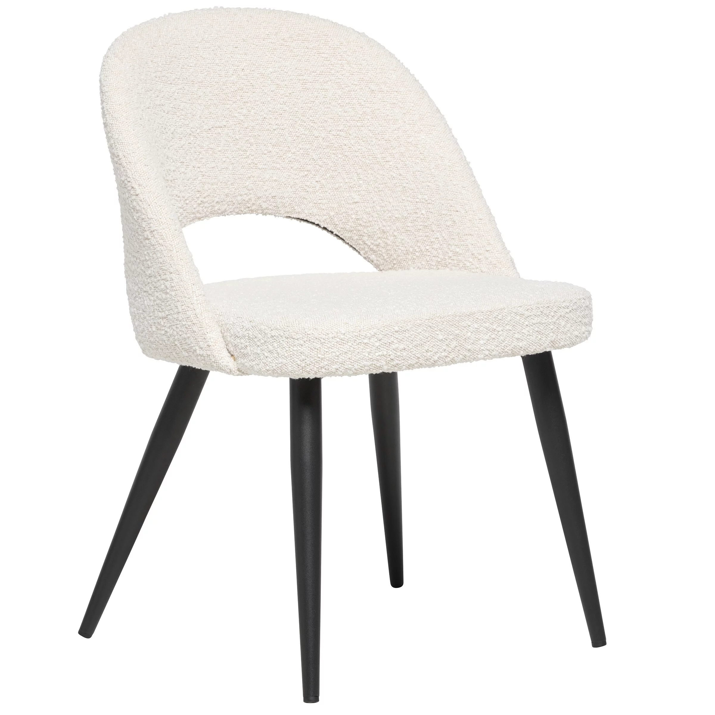 Elite Living Coco Mid-Century Modern French Boucle Upholstered Dining Chair Taupe