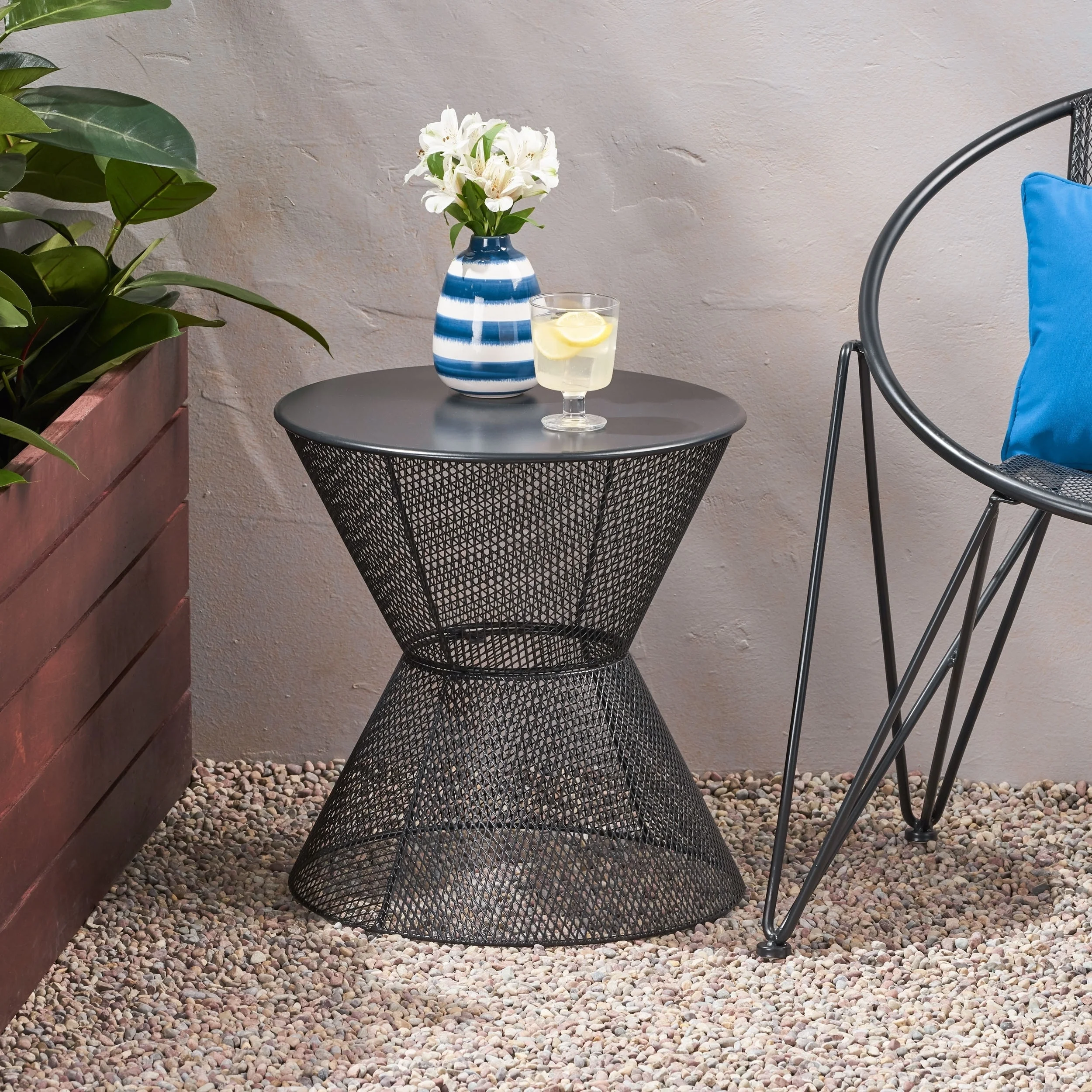 Christopher Knight Home Nevada Modern Outdoor Side Table by  Matte Teal