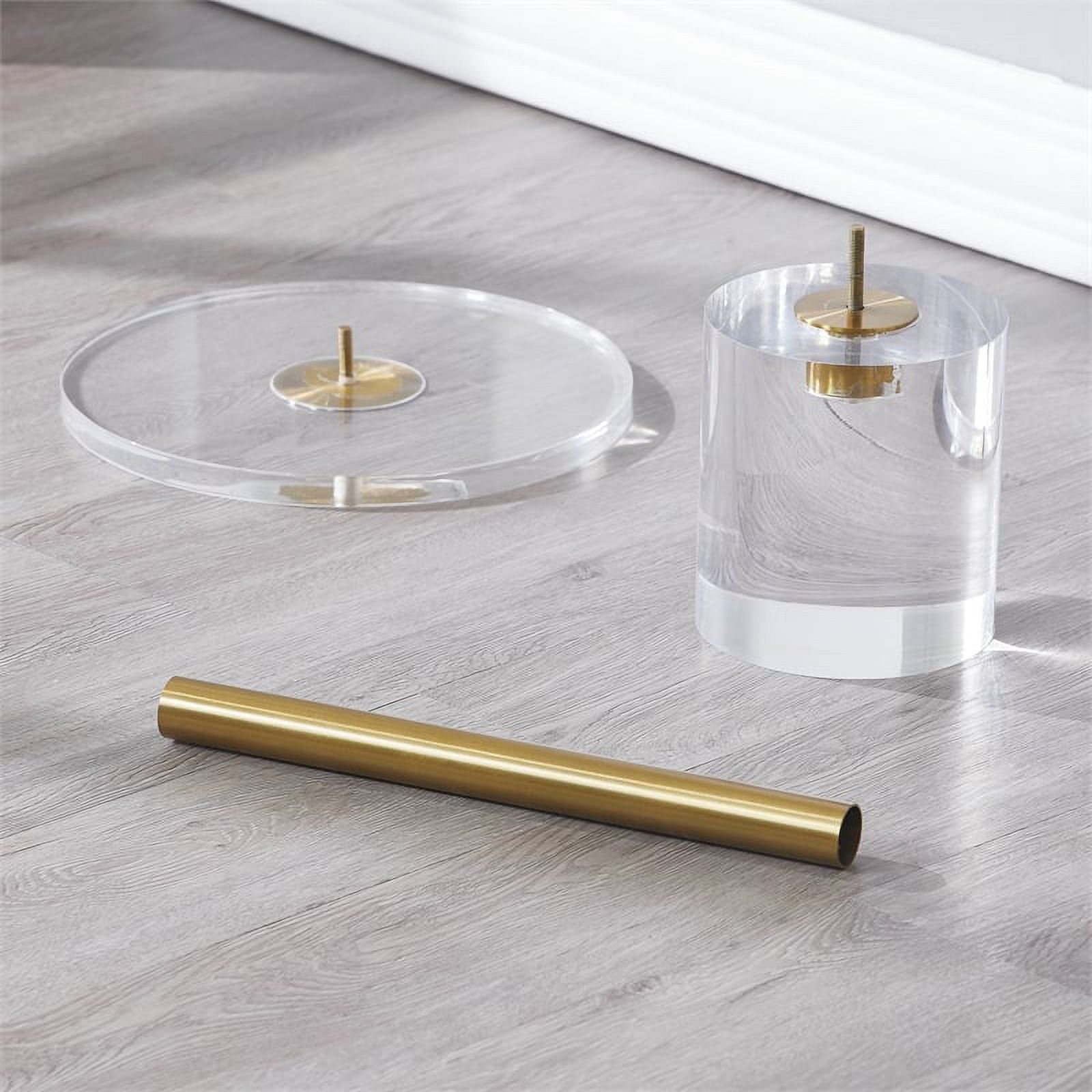 Pemberly Row Clear Plastic/Acrylic Martini End Table with Gold Accents