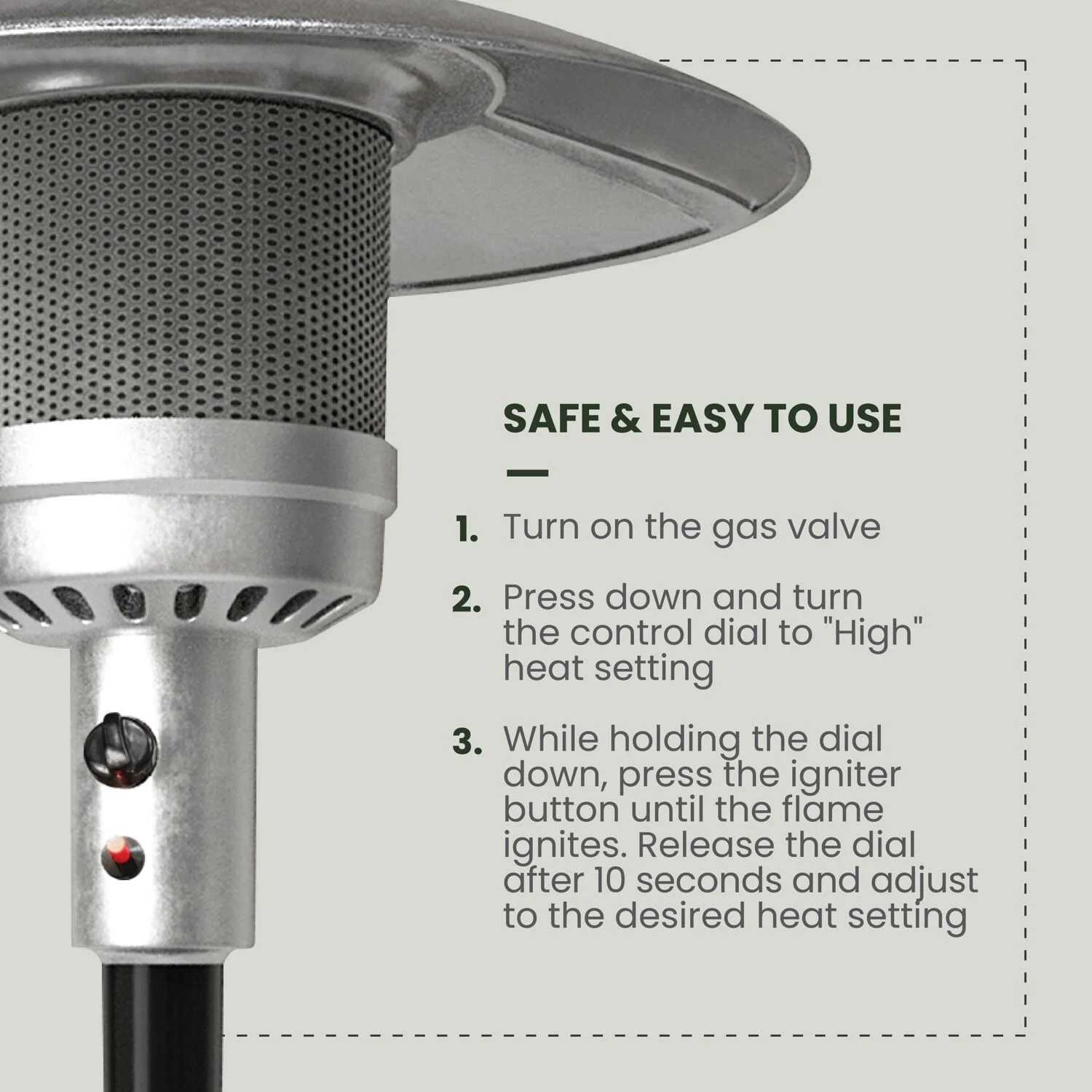 Hanover 7-ft. 48,000 BTU Steel Umbrella Propane Patio Heater in Black, HAN004BLK