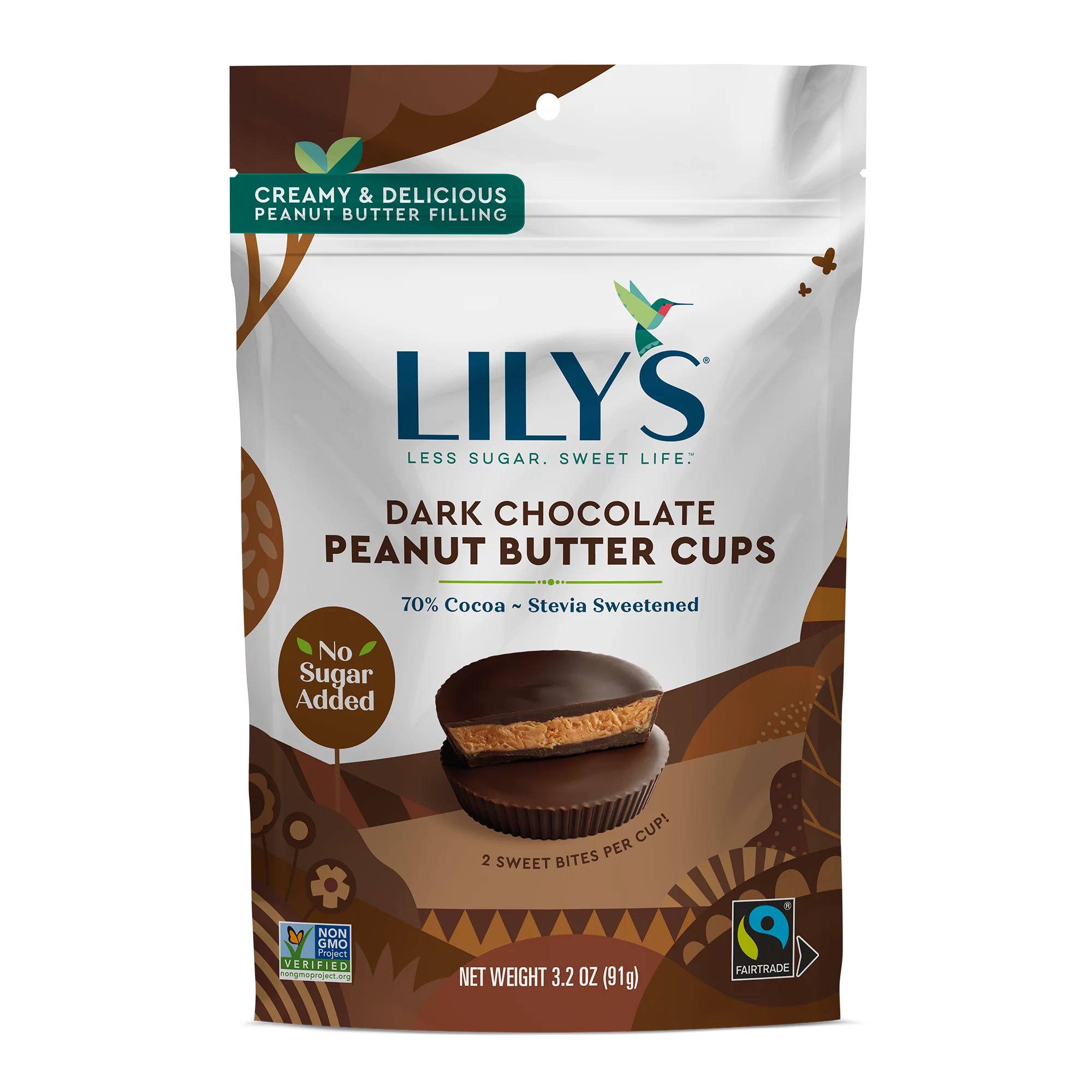 Lily's Sweets Peanut Butter Cup Dark Chocolate, 3.2 oz