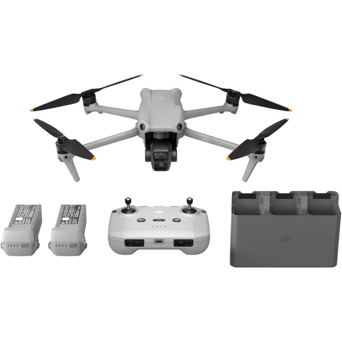 DJI Air 3 Fly More Combo with RC-N2 Remote Controller, Drone with Camera 4K HDR, Medium Tele & Wide-Angle Dual Primary Cameras, 46-Min Max Flight Time, 48MP, 2 Extra Batteries - (Open Box)