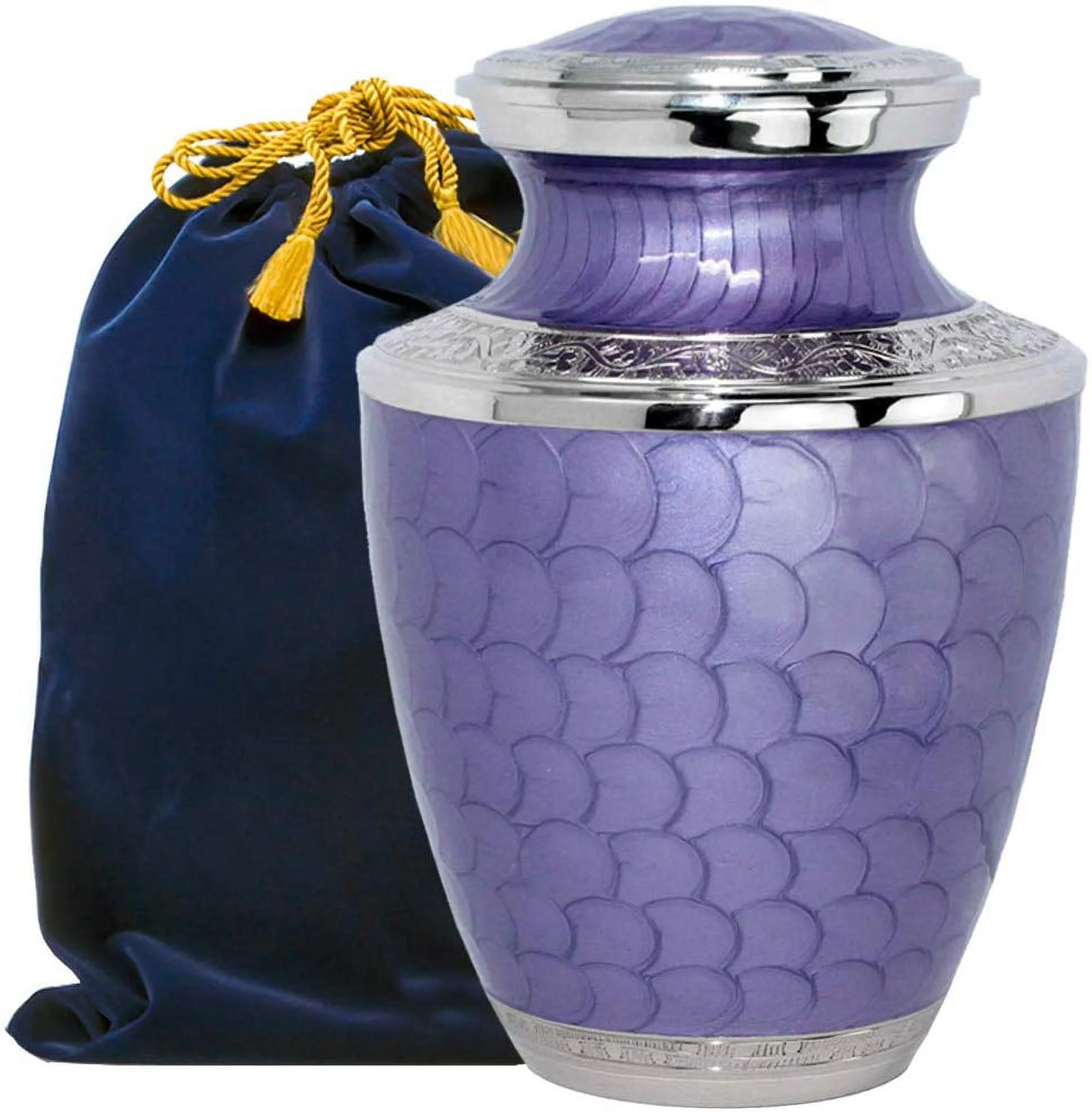 Trupoint Memorials Majestic Extra Large Lavender Adult Urn For Cremation Ashes in Home, For up to 330 lb Person with Velvet Bag
