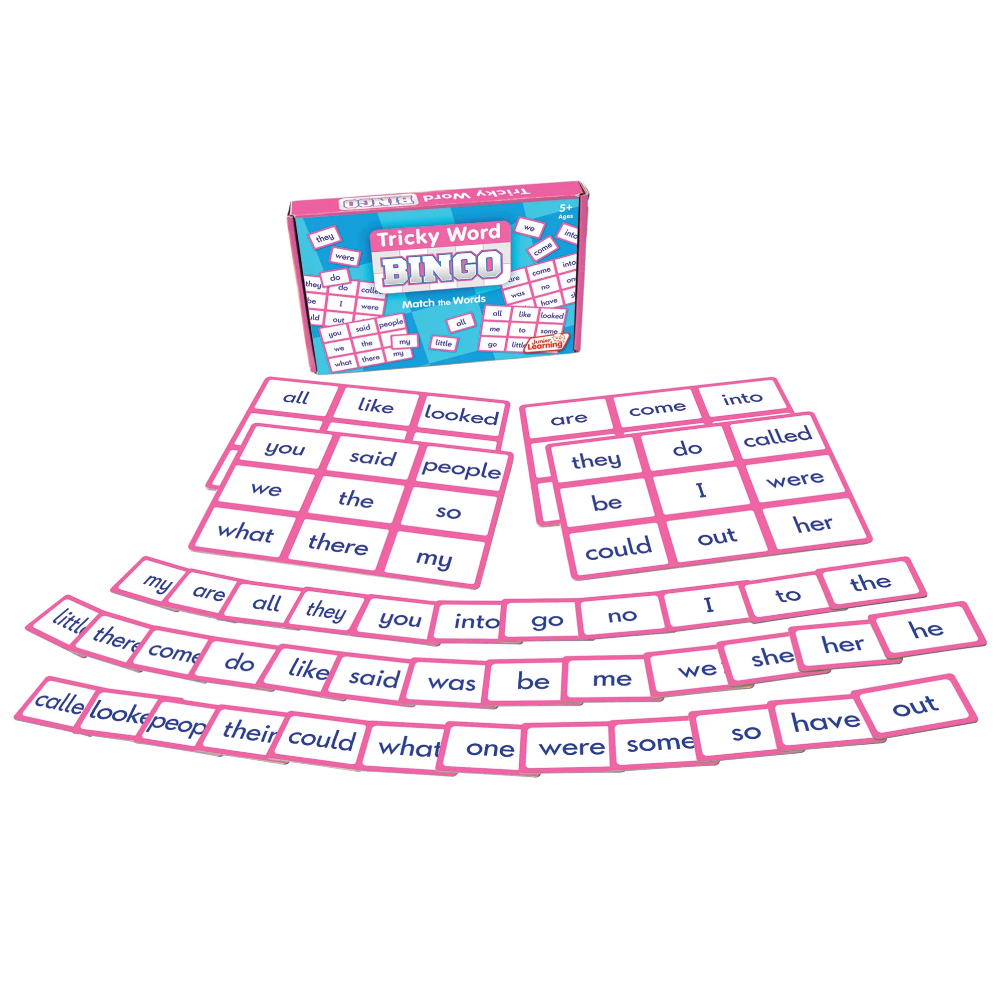 Tricky Word Bingo Board Game with  Educational Learning, by Junior Learning
