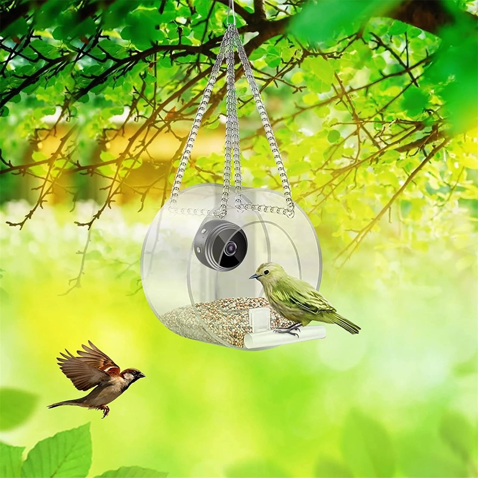 Bird Feeder With Camera HD 1080P Night Version Camera WiFi Remote Connection To Mobile Phone For Outdoor Bird Watching Photos Bird Lovers Utility Tool