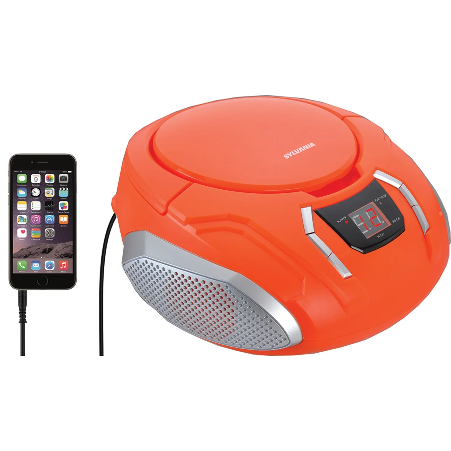 SYLVANIA SRCD261 Portable CD Players with AM/FM Radio (Orange)