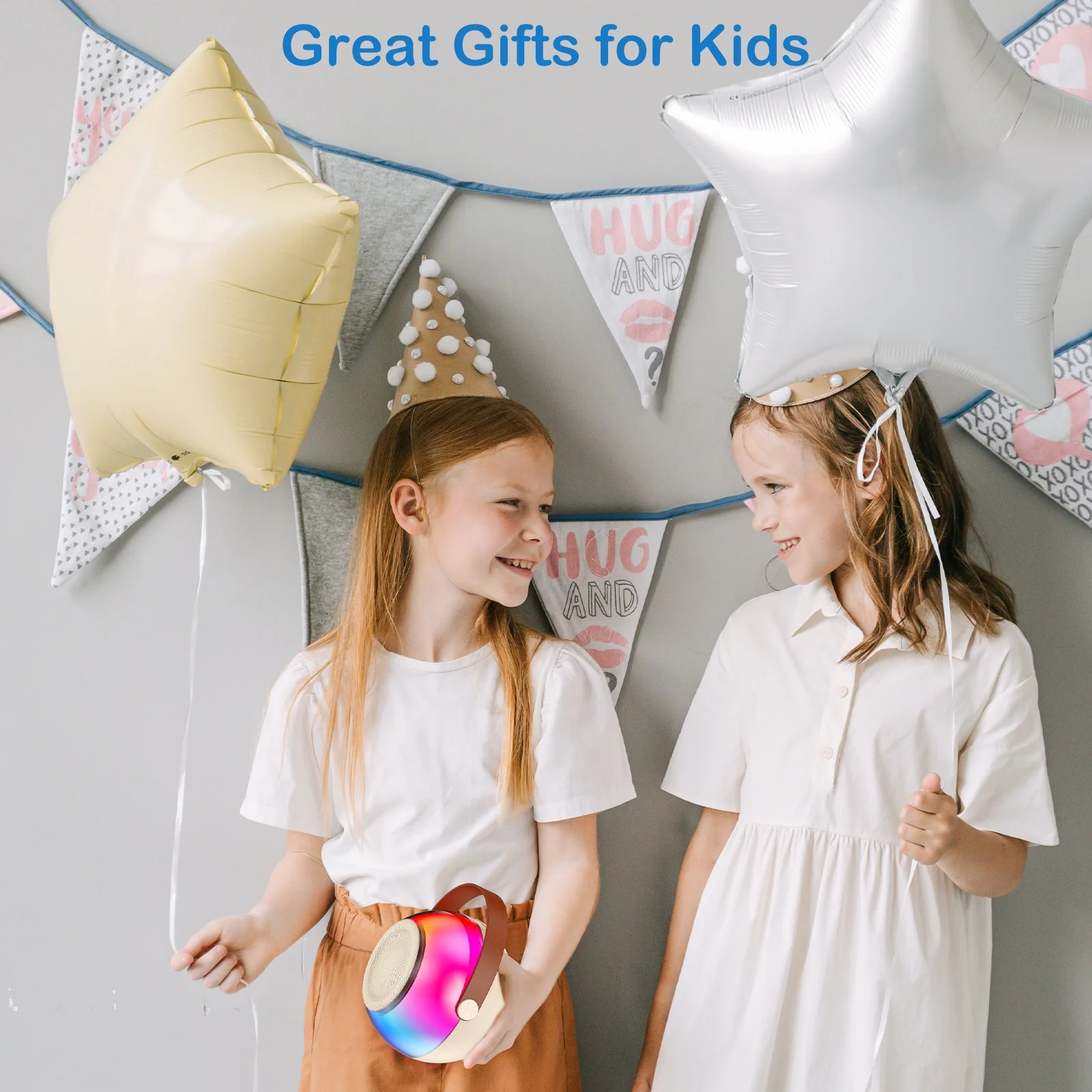 JYX Mini Karaoke Machine Set, Portable Bluetooth Speaker with RGB Light, Singing Machine Home Karaoke System for Kids Adult (D25-T)