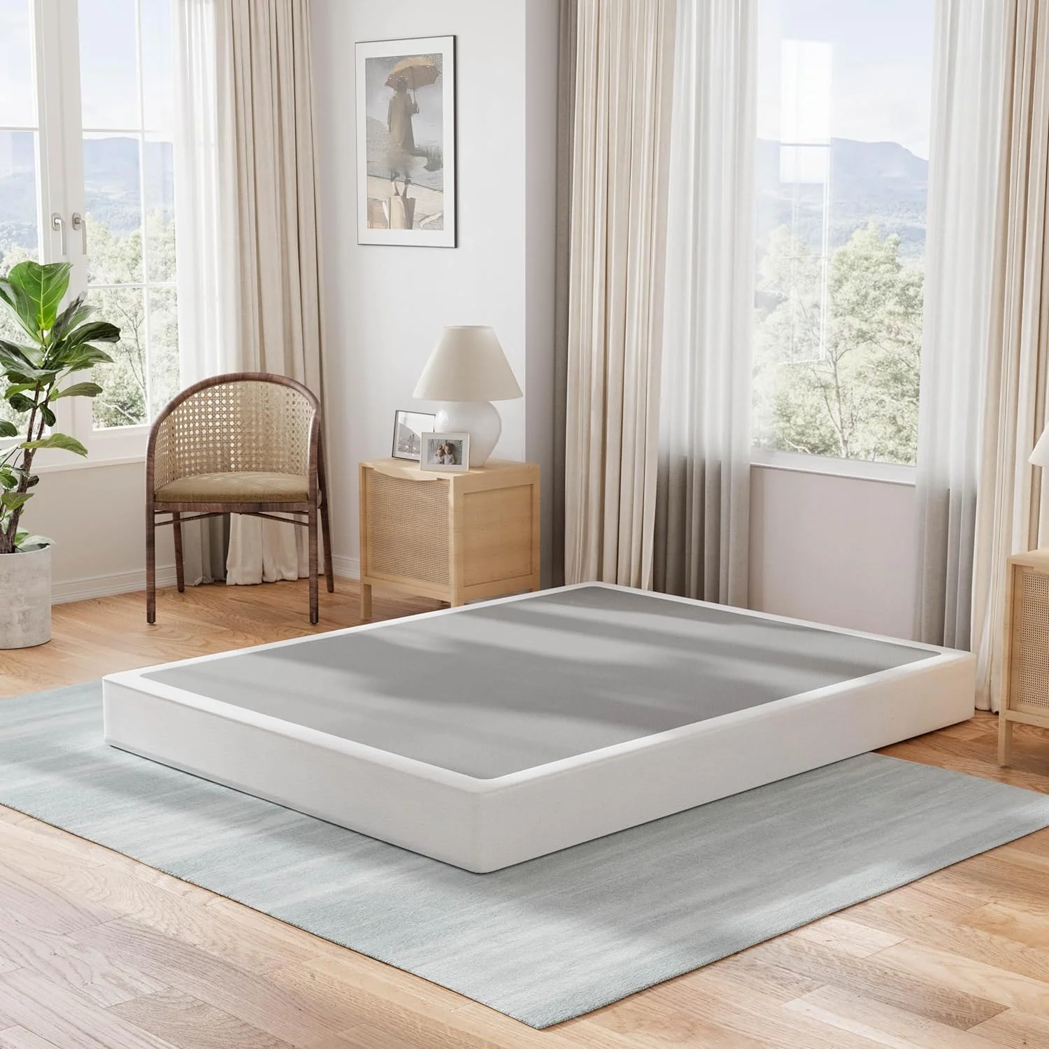 YILAN Queen Box Spring 9 Inch High Profile Strong Metal Frame Mattress Foundation, Quiet Noise-Free,Easy Assembly, 3000lbs Max Weight Capacity