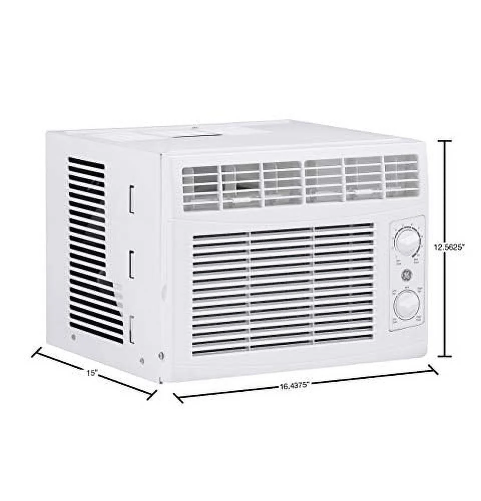 GE 5,000 BTU Mechanical Window Air Conditioner, Cools up to 150 sq. Ft, Easy Install Kit Included, 5000 115V, White