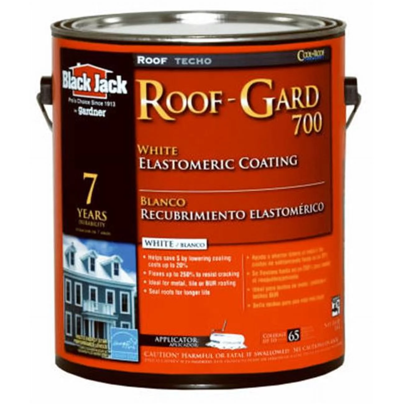 Gardner-Gibson 5527-1-20 Black Jack Roof Gard 700 White Elastomeric Roof Coating, 3.6 qt.