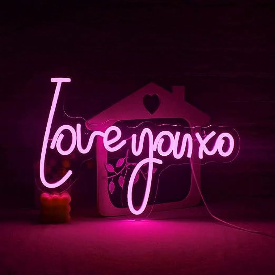 WX&YH Love You LED Neon Light Signs USB Power for Bedroom Home Men's Cave Bar Party Decoration