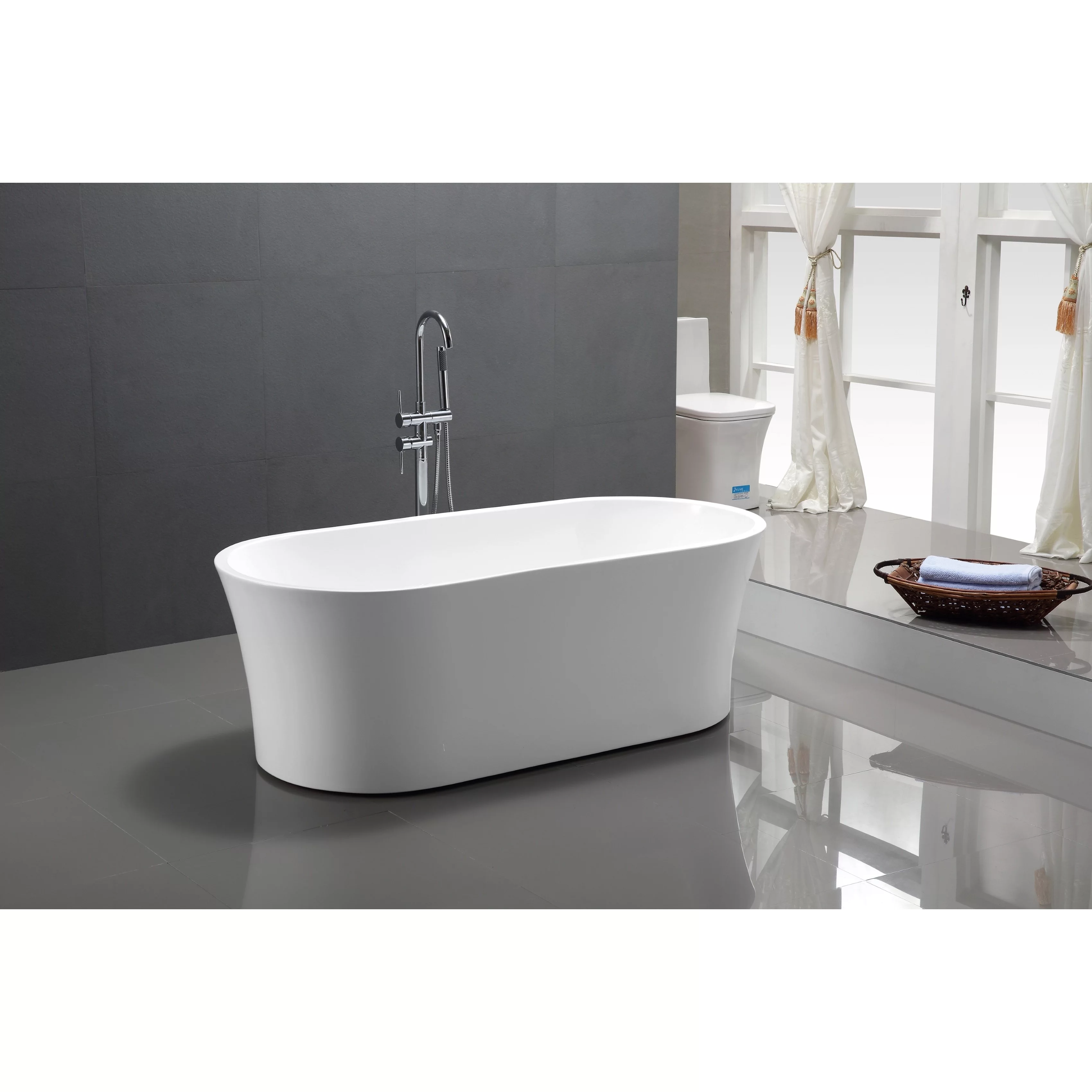 Vanity Art 63'' x 29.5'' Freestanding Soaking Bathtub