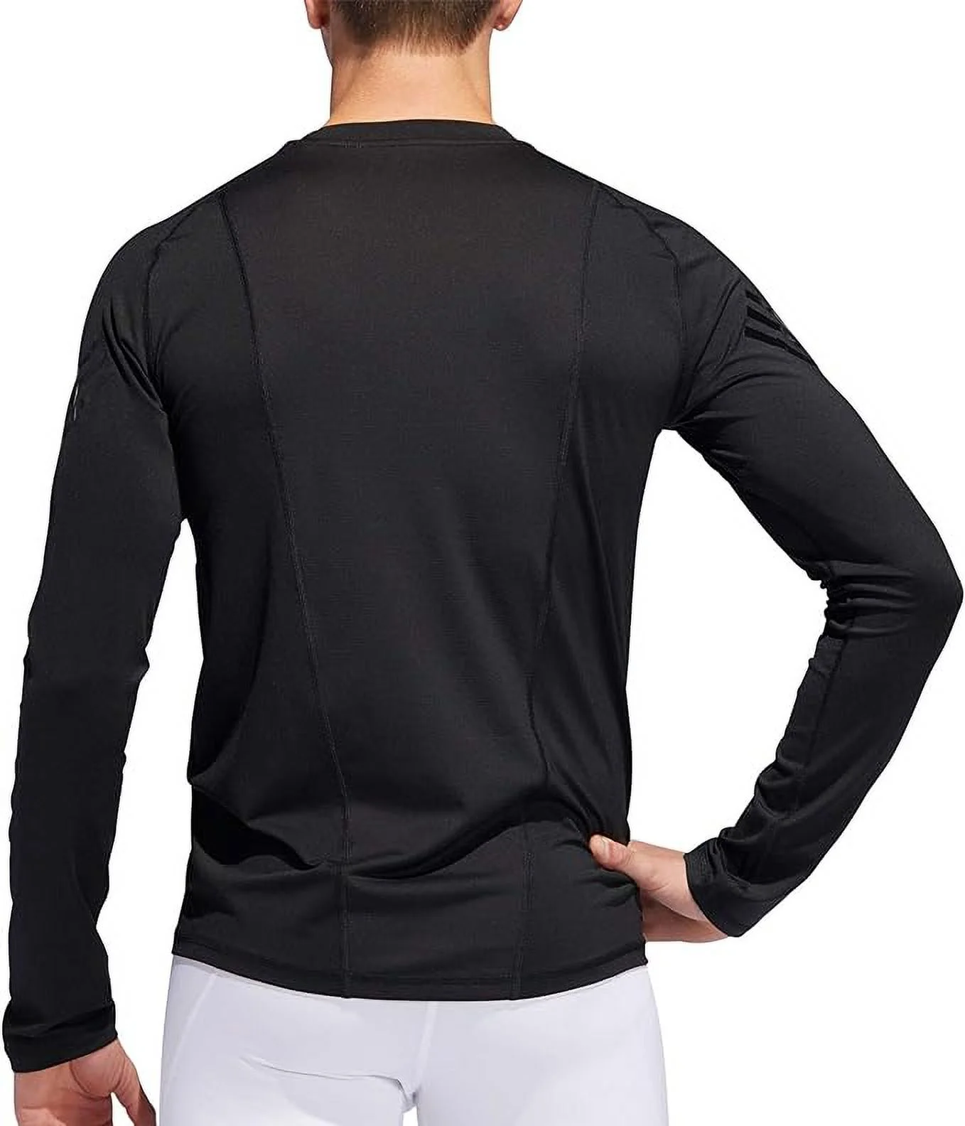 adidas Men's Alphaskin 3-Stripes Long Sleeve Shirt