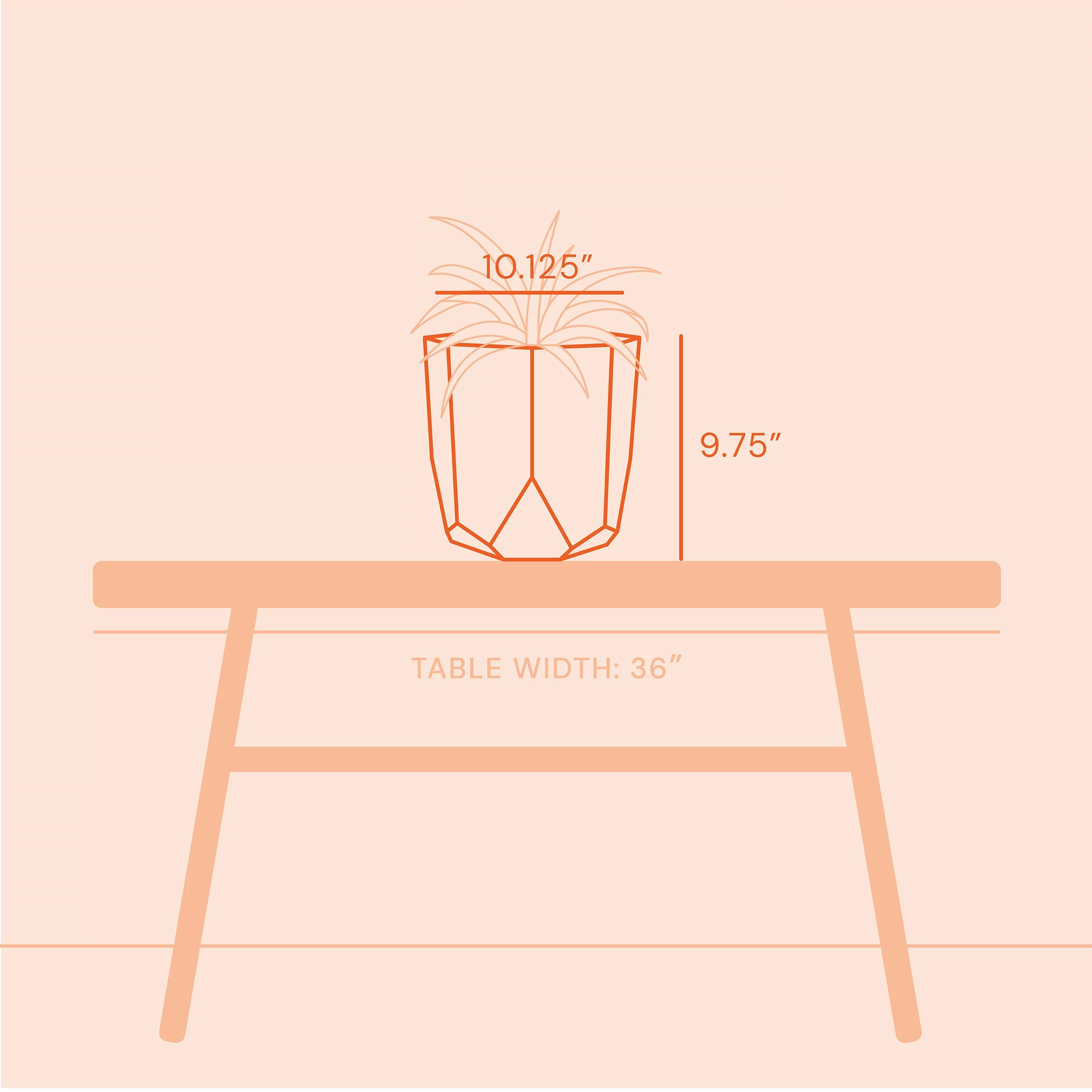 Bloem 10-in Tuxton Geometric Resin Planter - Charcoal Gray