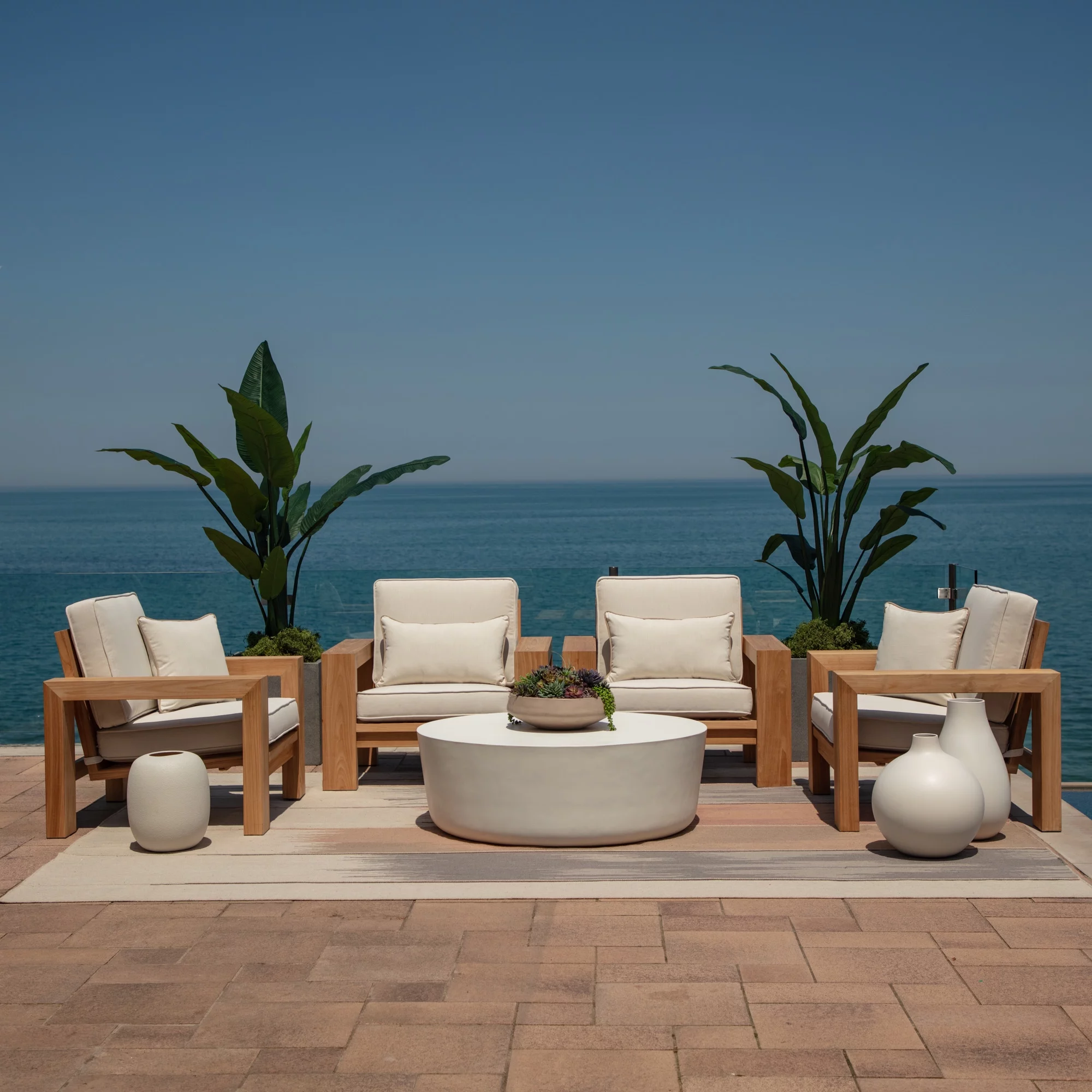 Arden Selections Oasis 26 x 24 in. Firm Deep Seat Cushion Set - Cream