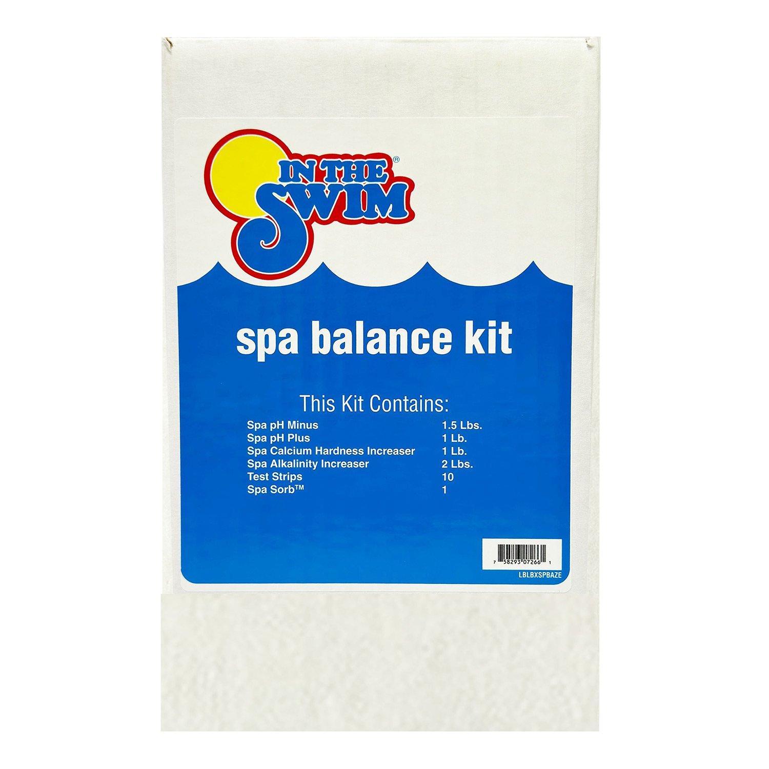 In The Swim Spa Water Balance Kit - Featuring: pH Plus and Minus, Calcium Hardness Increaser, Alkalinity Increaser, Water Test Strips, and Spa Sorb KSPABAL01AZ