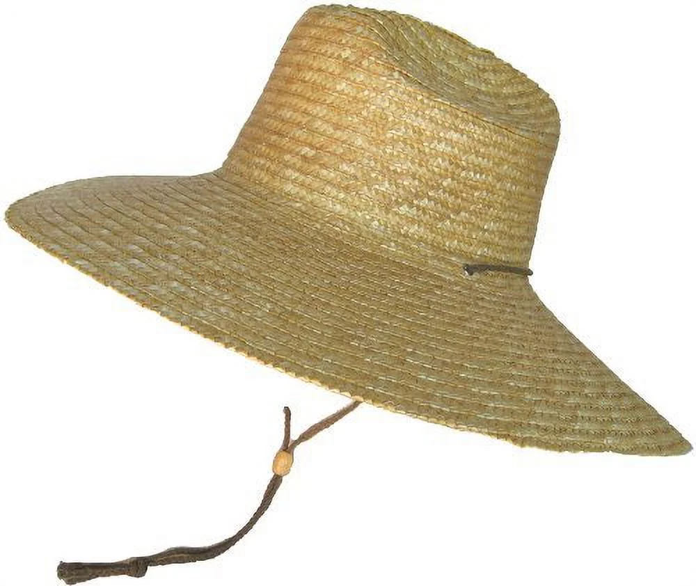 Headchange Super Wide Brim Lifeguard Hat Sewn Braid Straw Beach Sun Summer Surf Safari