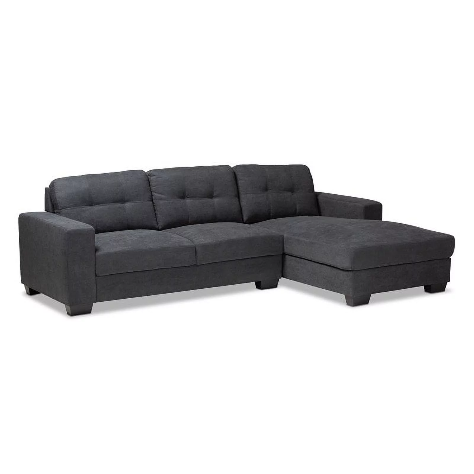 Bowery Hill Dark Grey Sectional Sofa with Right Facing Chaise
