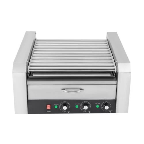 Electric 30 Hot Dog 11 Roller Grill Cooker Machine & Bun Warmer w/o Cover 1560W