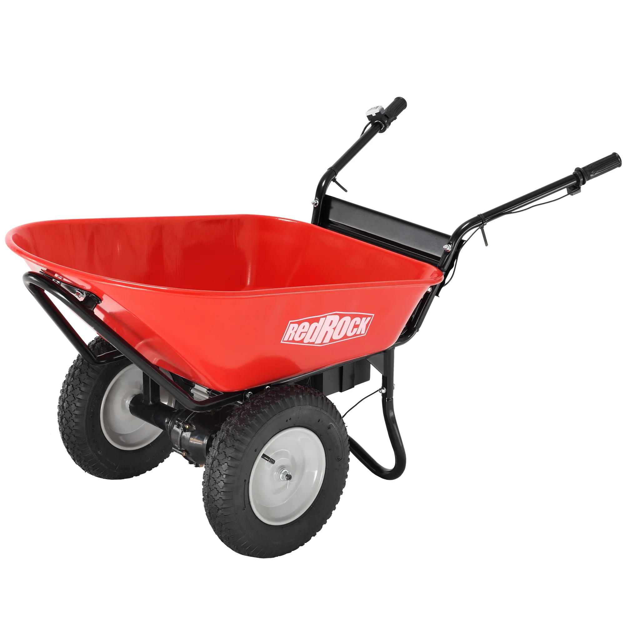 CoSoTower Wheelbarrow Utility Cart Electric Powered 24V Dc 180W Agm Battery 330Lbs (150Kgs) Max Capacity Barrel Dump Material Debris Hauler