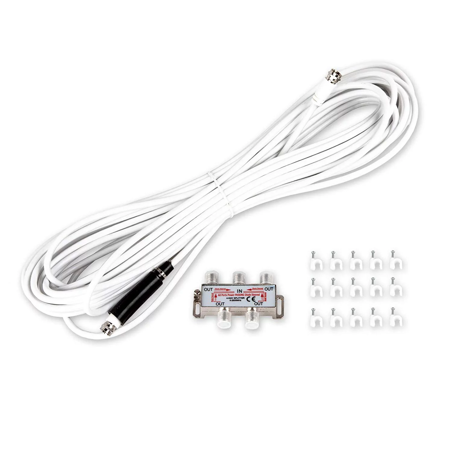 200 mile Outdoor HDTV Antenna W/ 360 Degree Rotation UHF VHF FM Radio Support 4 TVs