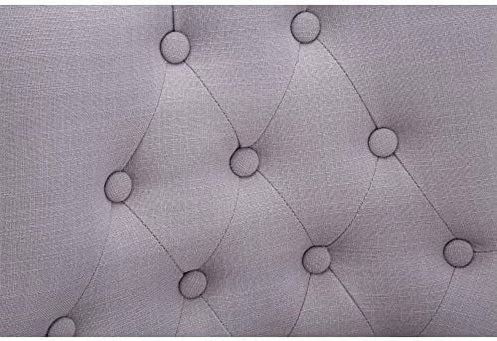 TJUNBOLIFE Dining Chair Beige Fabric Leisure Padded Ring Chair  Nailed Trim