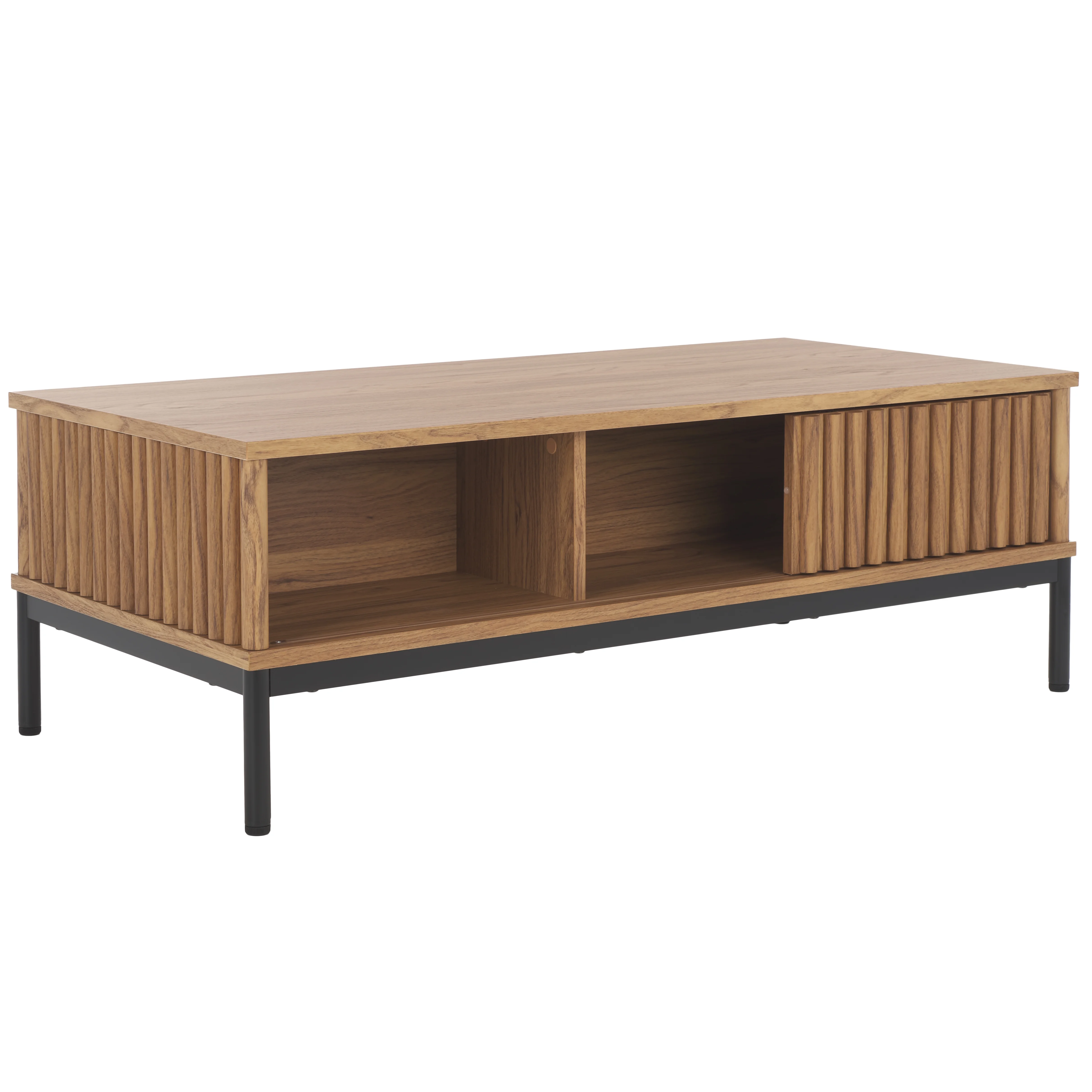SAFAVIEH Lylia Contemporary 2 Door Coffee Table, Oak/Black (43.7 in. W x 21.5 in. D x 15.4 in. H)