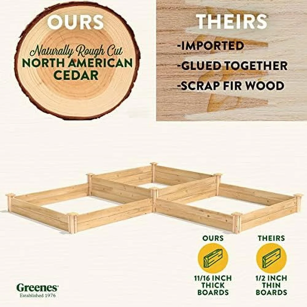 Original Cedar Raised Garden Bed, 4' X 12' X 7-10.5