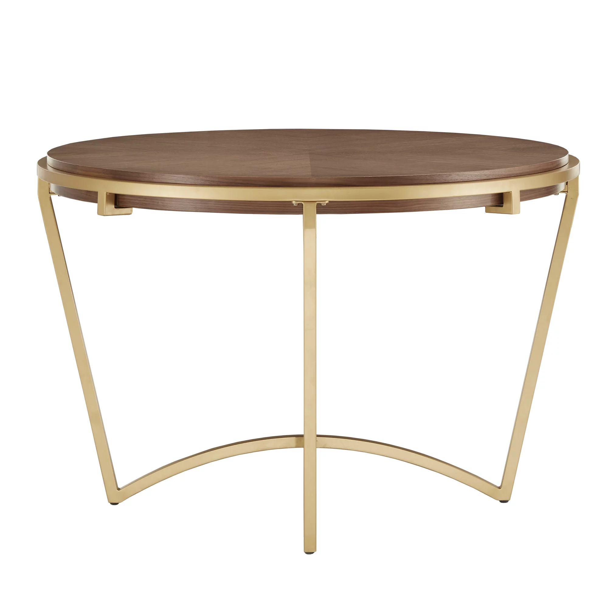 Weston Home Alannis Natural Finish Dining Table With Gold Metal Base