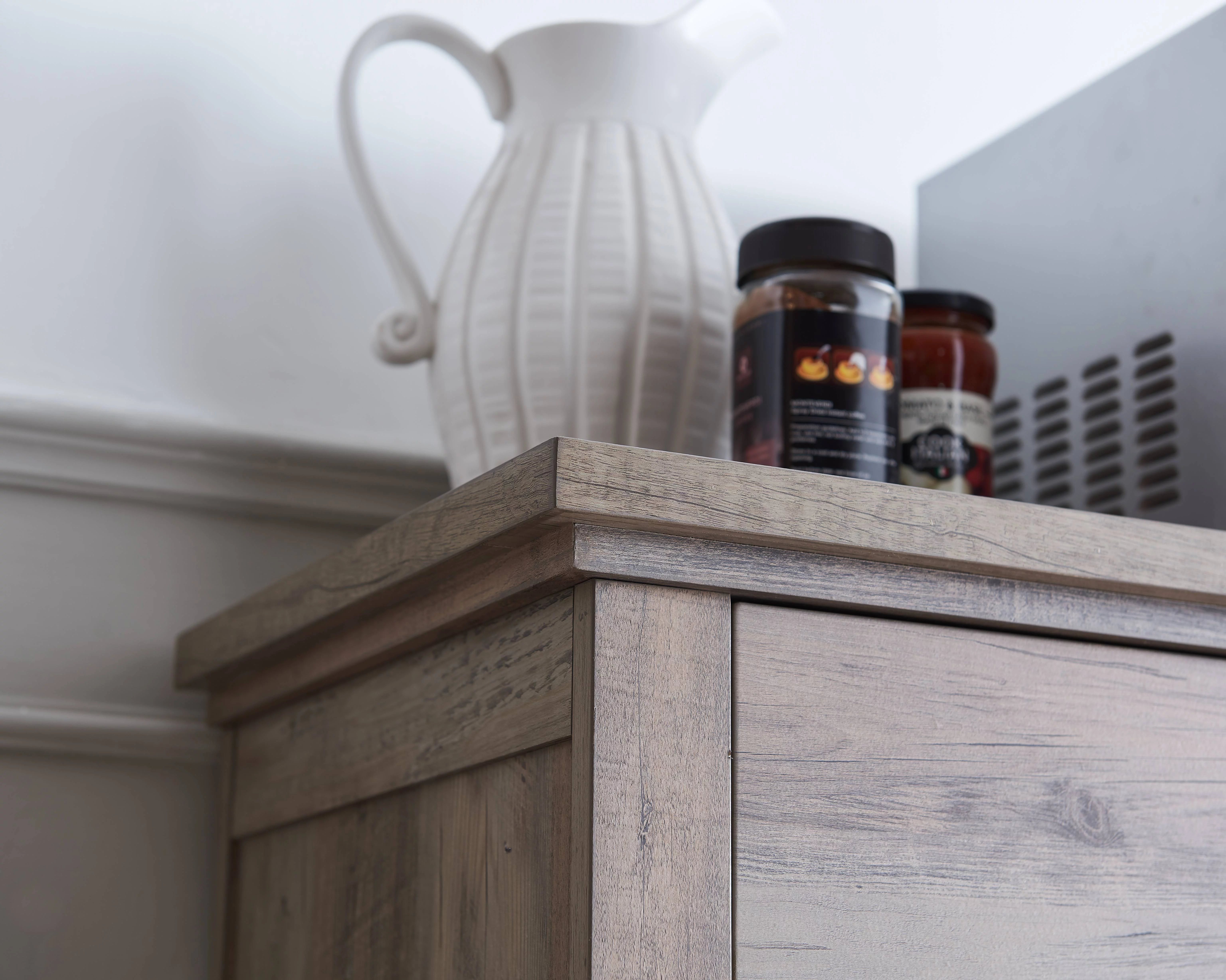 Home Source Jill Zarin Bar Sideboard in Grey Wash in Wood