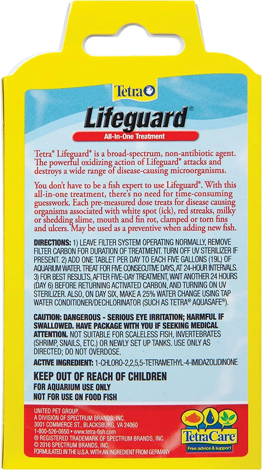 Tetra Lifeguard All-In-One Treatment for Aquariums, 12-Count,YELLOW