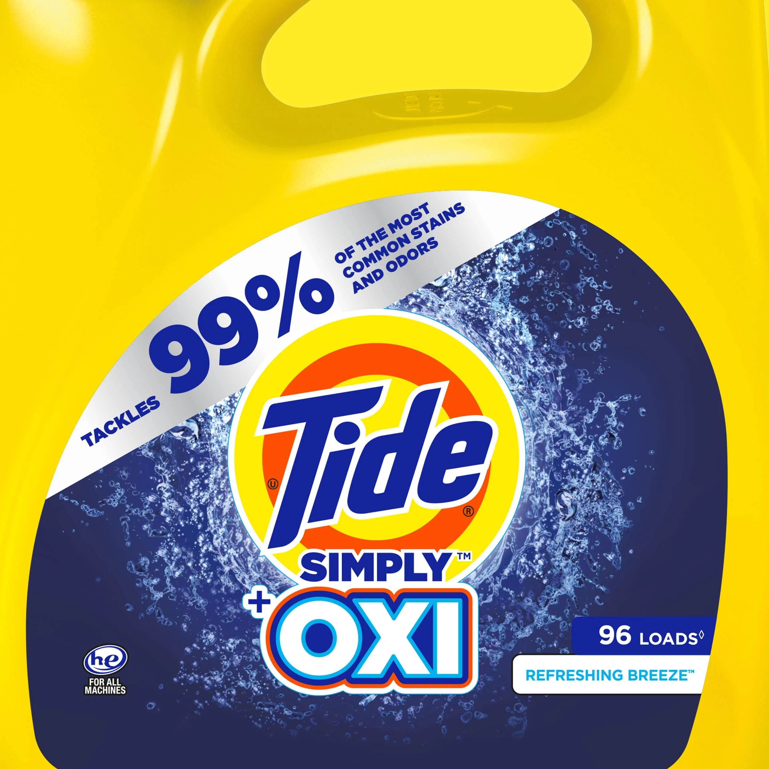 Tide Simply + Oxi Liquid Laundry Detergent, 96 Loads
