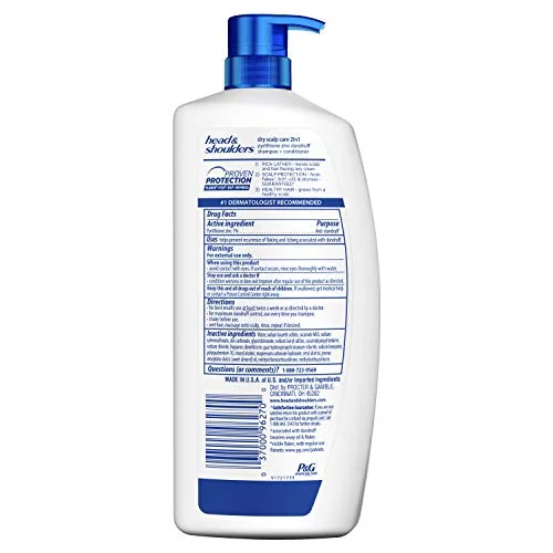 Head and Shoulders Dry Scalp Care Anti-Dandruff 2 in 1 Shampoo & Conditioner, 32.1 fl oz, Pack of 4, (Packaging May Vary)