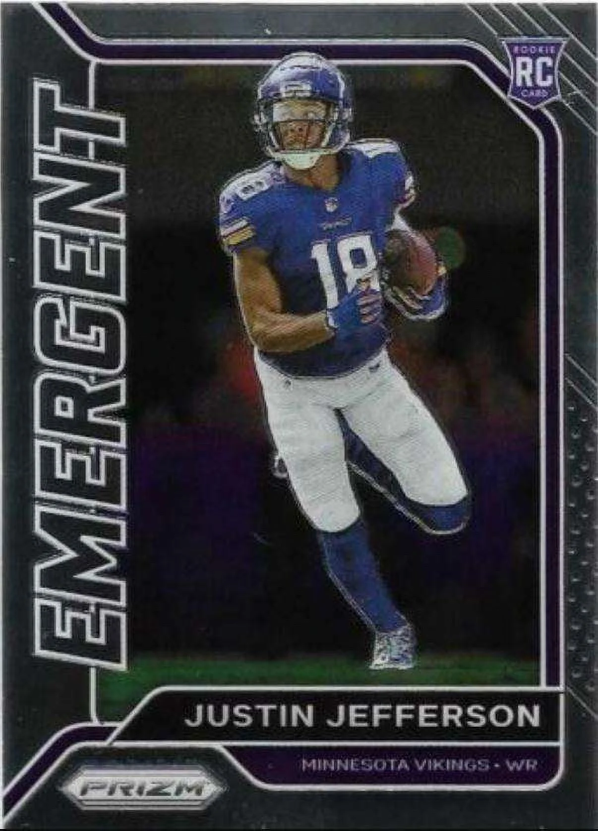 NFL 2020 Panini Prizm Justin Jefferson Trading Card #10 (Emergent Rookie)