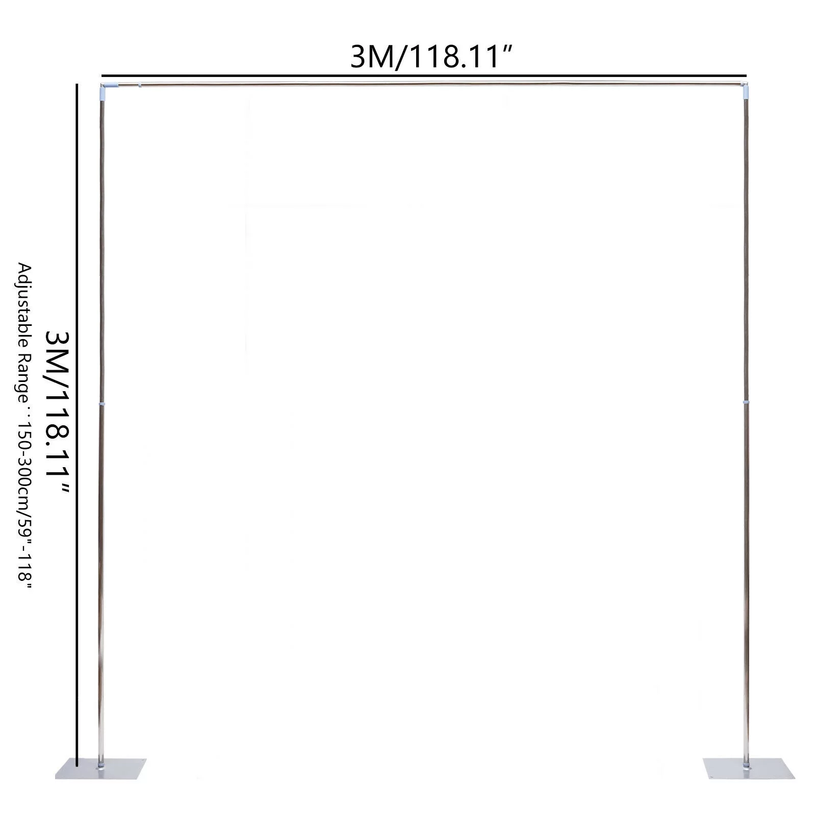 Miumaeov 9.8 x 9.8ft Square Wedding Arch Backdrop Stand Birthday Party Metal Balloon Frame Prop