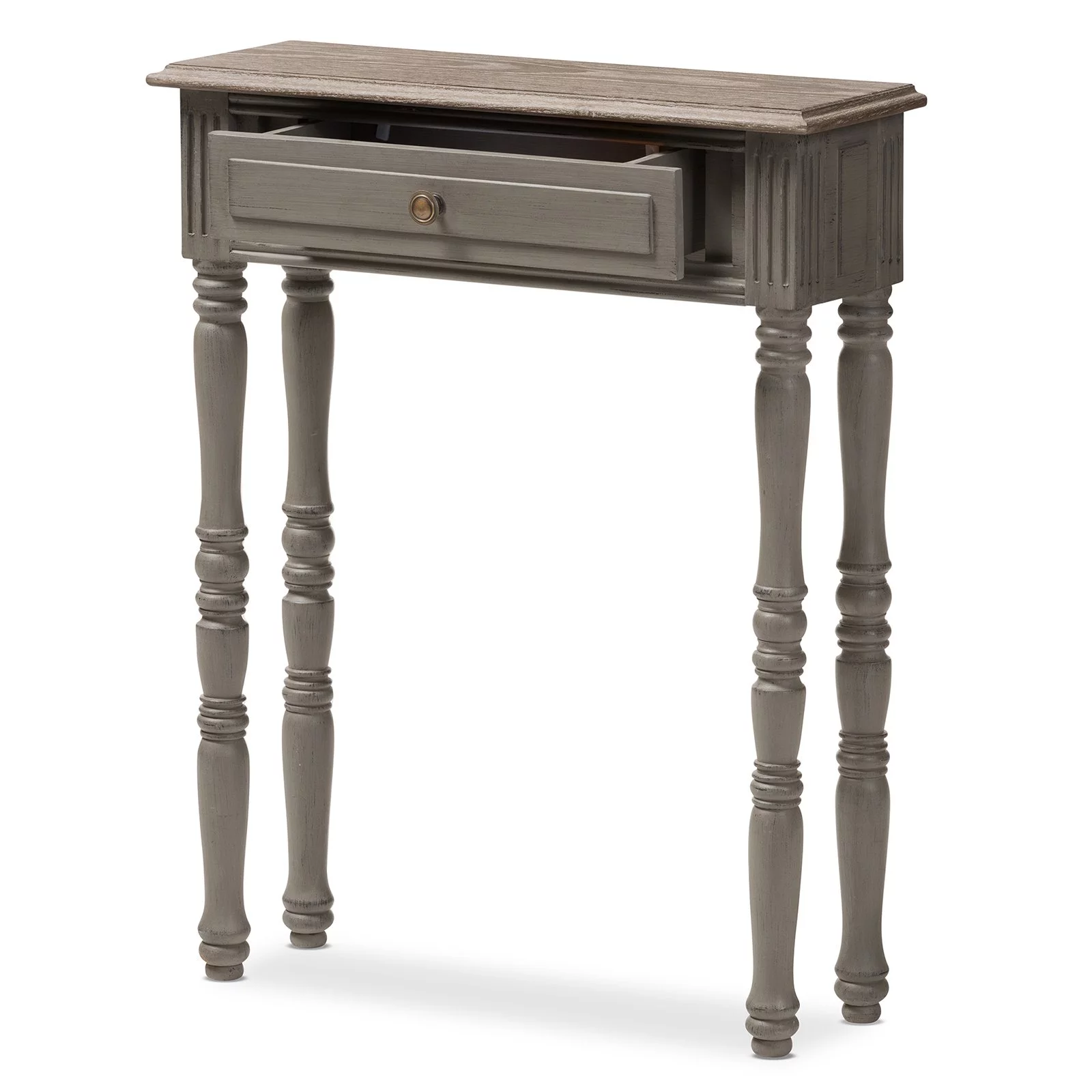 Baxton Studio Noemie 1 Drawer Console Table in Brown