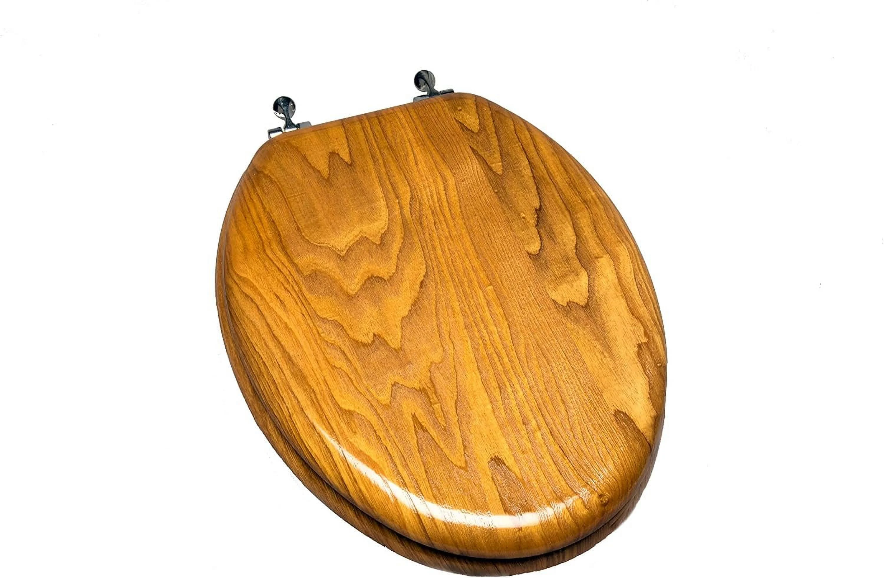 5F1E4-17CH Hand-Selected Premium Grade Wood, Decorative Front Toilet Seat, Mustard Yellow