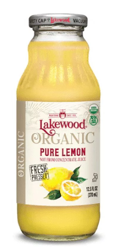 Lakewood Organic Pure Juice Fresh Pressed Lemon 12.5 fl oz Pack of 2