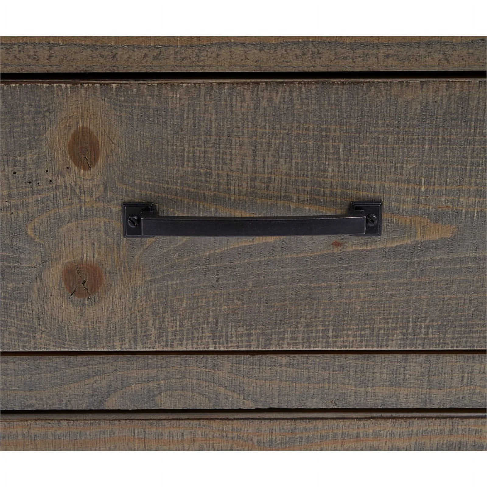 Home Square 3 Drawer Wood Nightstand in Weathered Gray - Set of 2