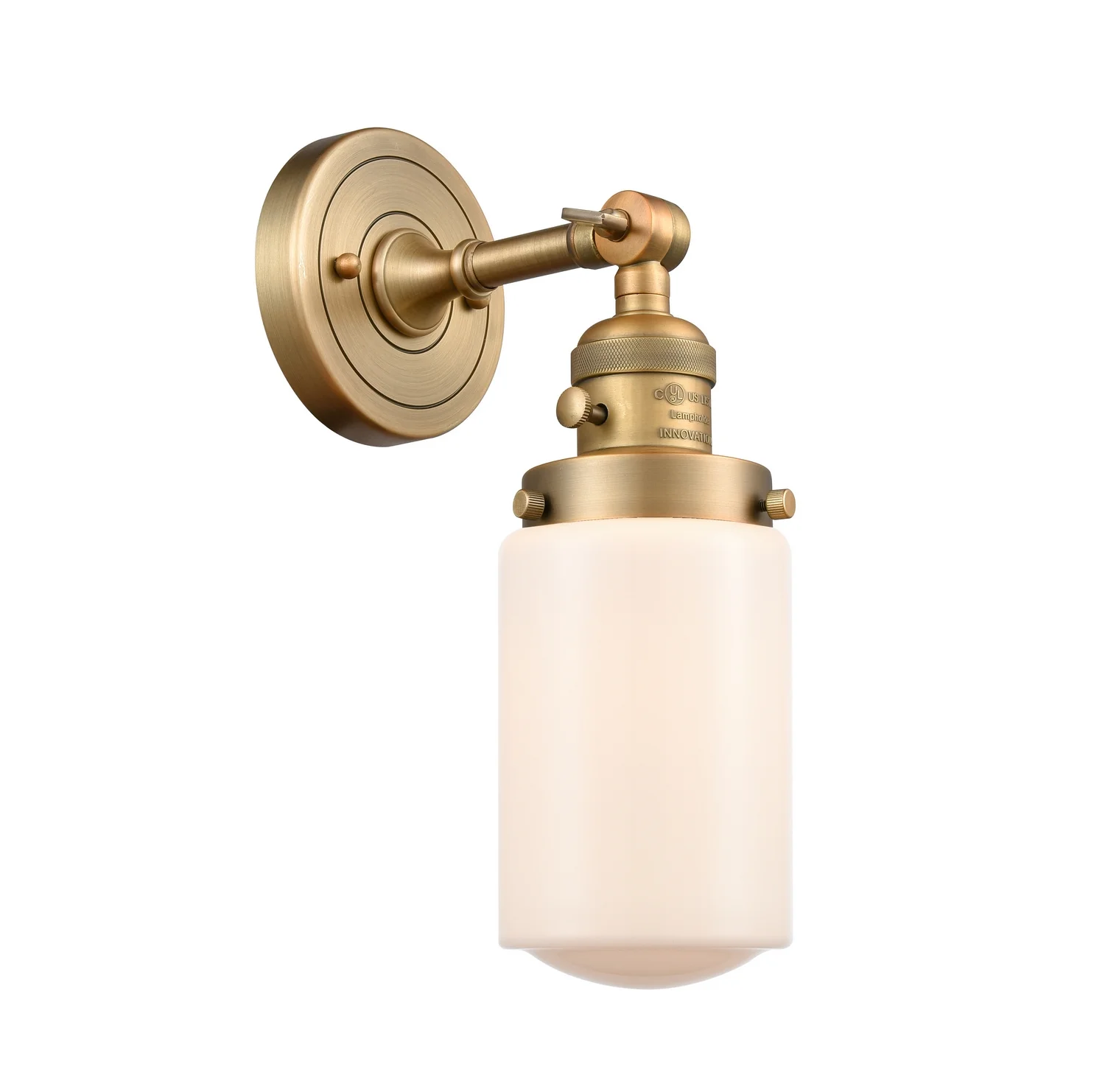 Innovations 203SW-BB-G311 Dover 1 Light Sconce part of the Franklin Restoration Collection, Brushed Brass