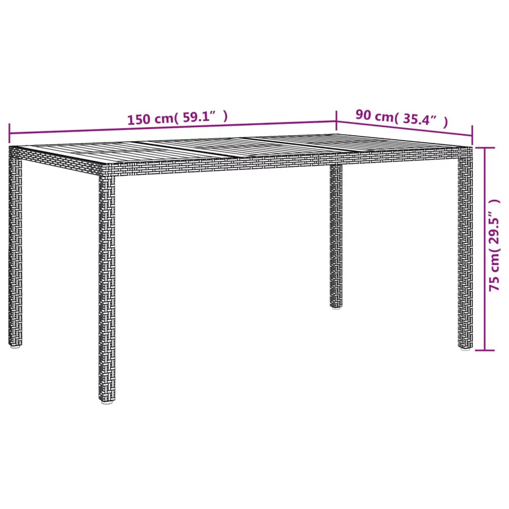 Anself Patio Table 59.1