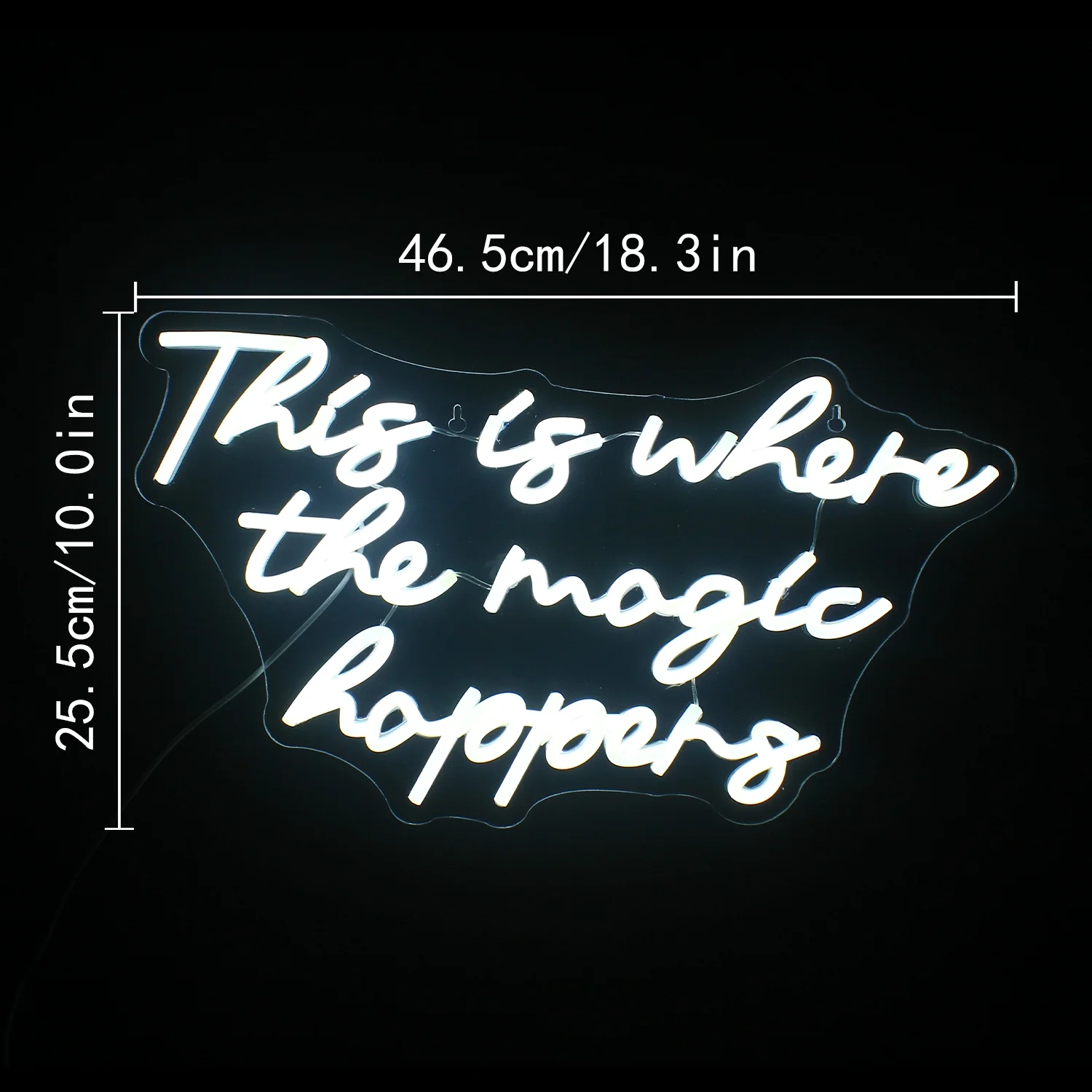 Wanxing Where the Magic Happens LED Neon Sign USB Power Supply for Wall Decoration Glow Letter Sign for Bedroom Birthday Wedding Party Boy Girl Room Bathroom Neon Light Personalized Decoration Gift