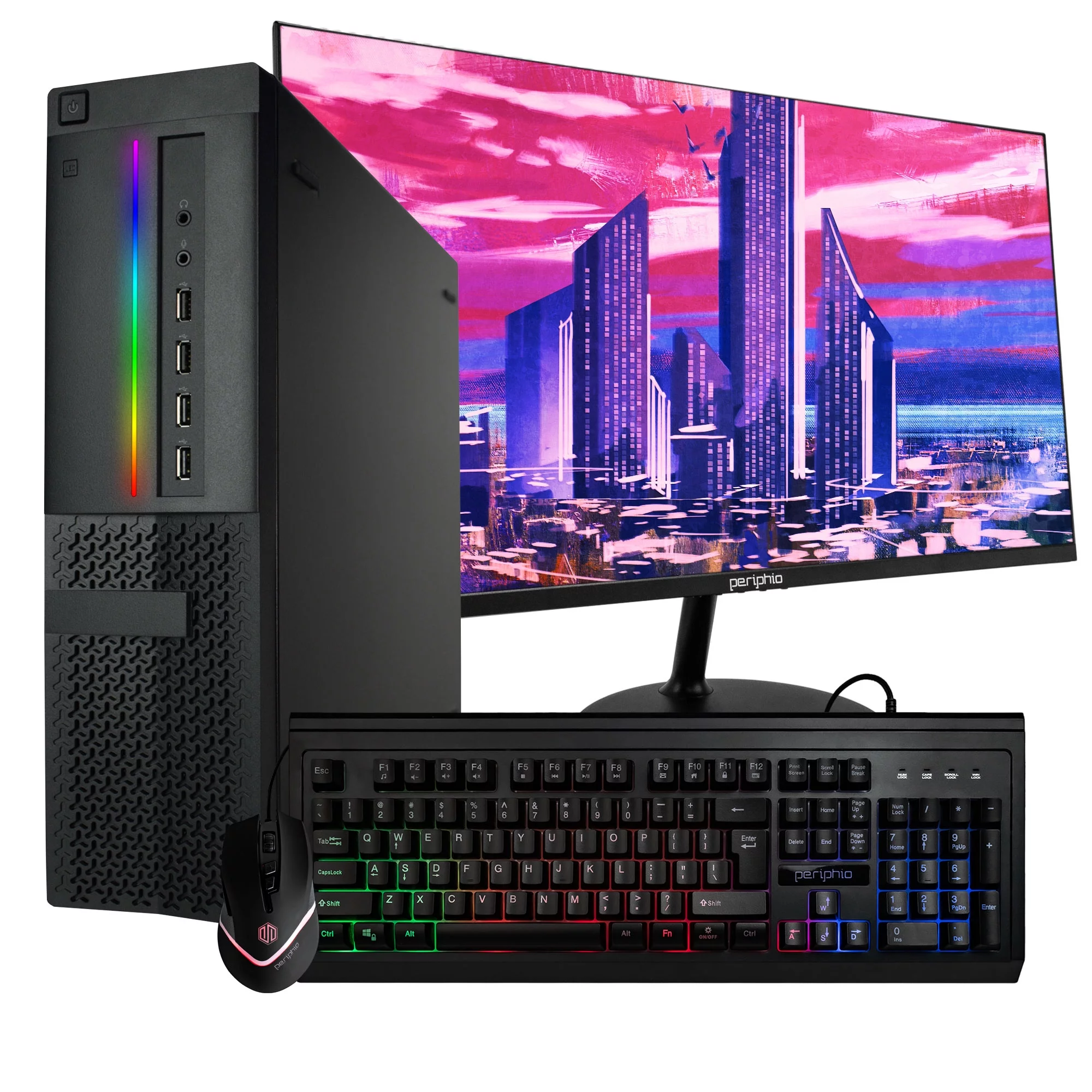 Restored Dell OptiPlex 7010 Small RGB Desktop Computer | Intel i5 (3.5GHz Turbo) | 16GB RAM | 500GB SSD + 1TB HDD | 5G-WIFI + BT | Win 10 Pro | New 24in HD Monitor | RGB Mouse + Keyboard (Refurbished)
