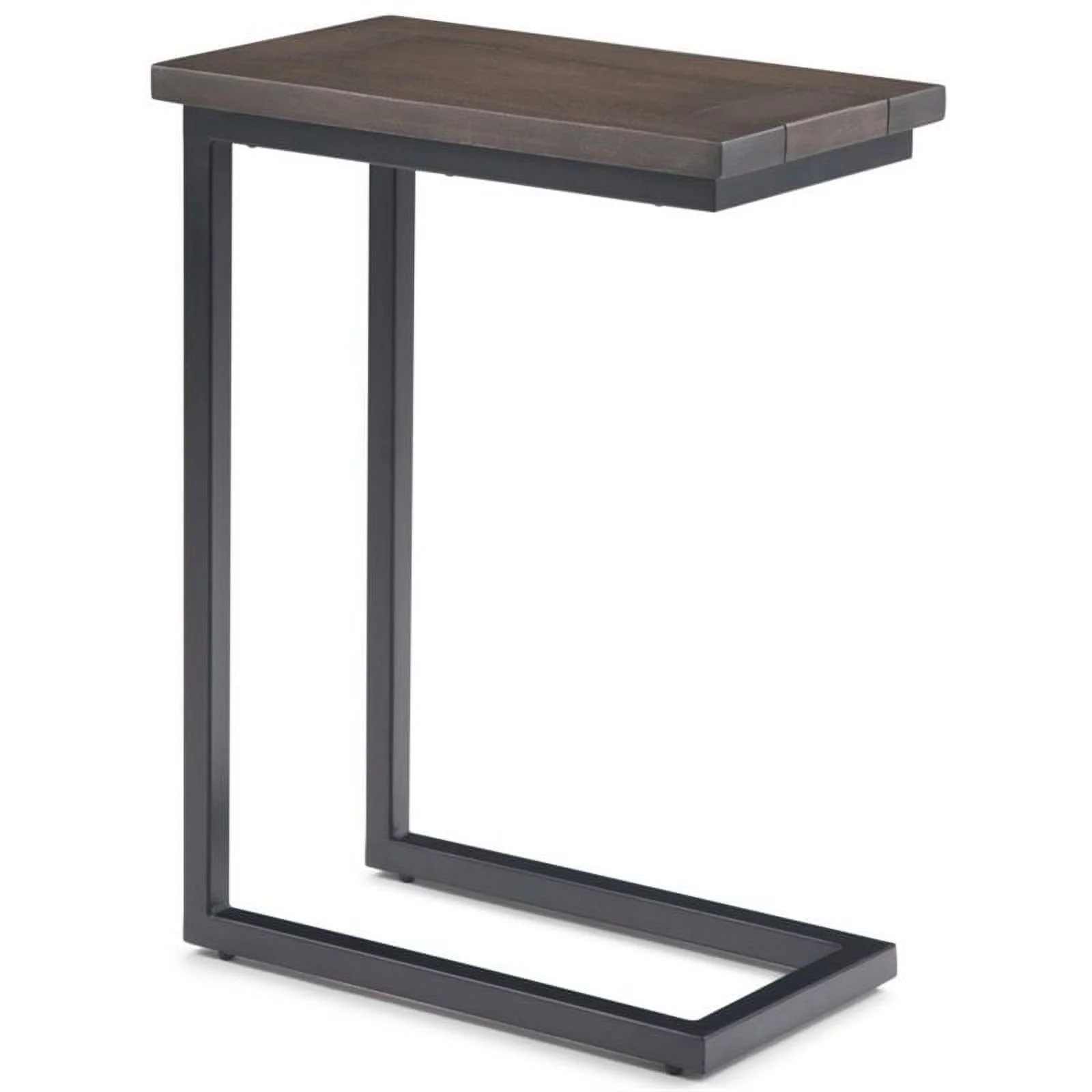 Home Square 2-Piece Contemporary End Table Set in Walnut and Black