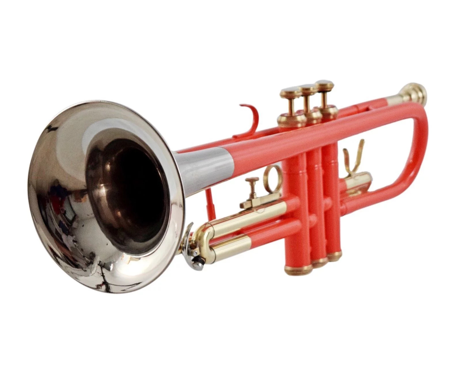 Trumpet Red And Nickel Finish Bb Pitch With Hard Case Bag And Mouthpiece