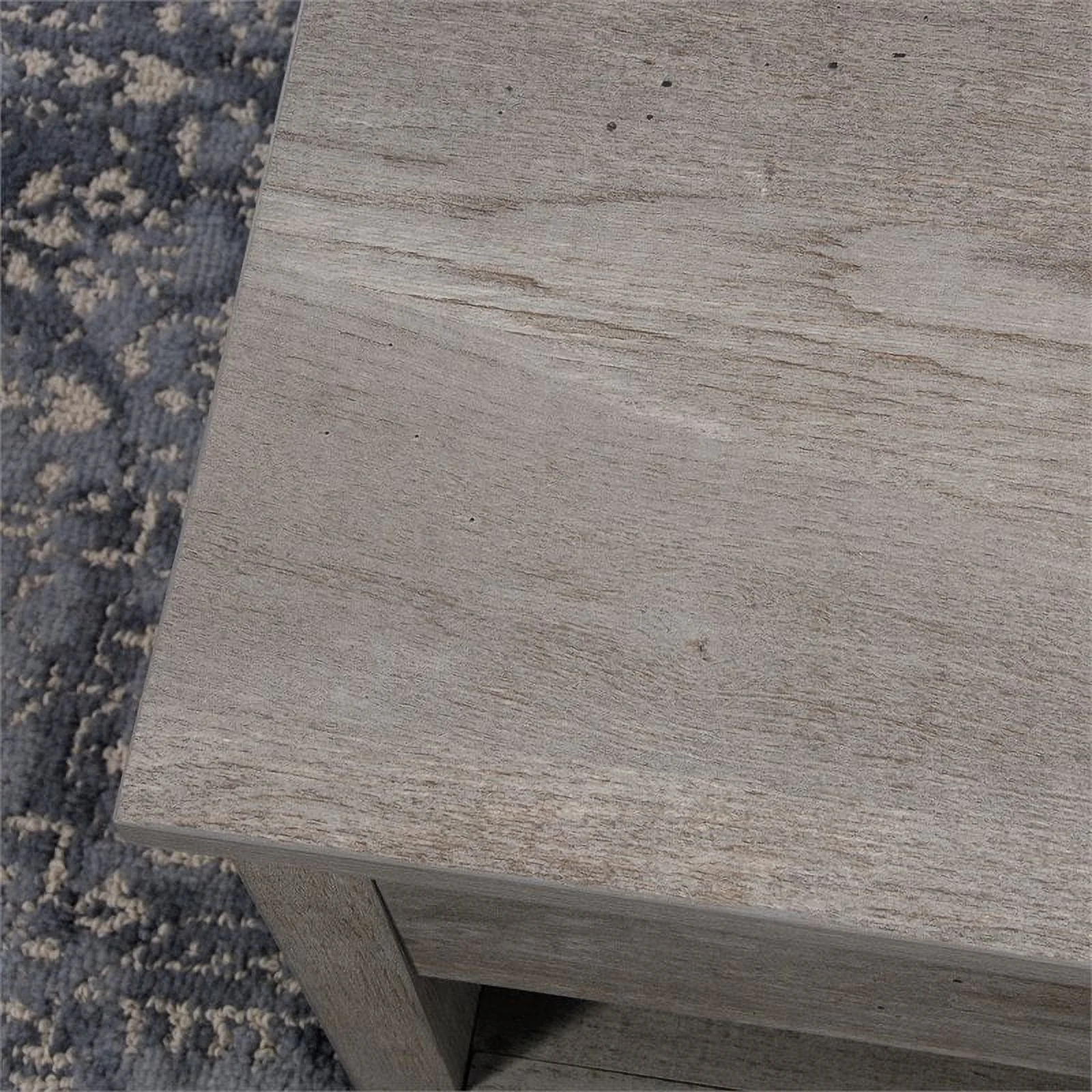 Home Square 2 Piece Wood Furniture Set with 3-Shelf Bookcase and Coffee Table