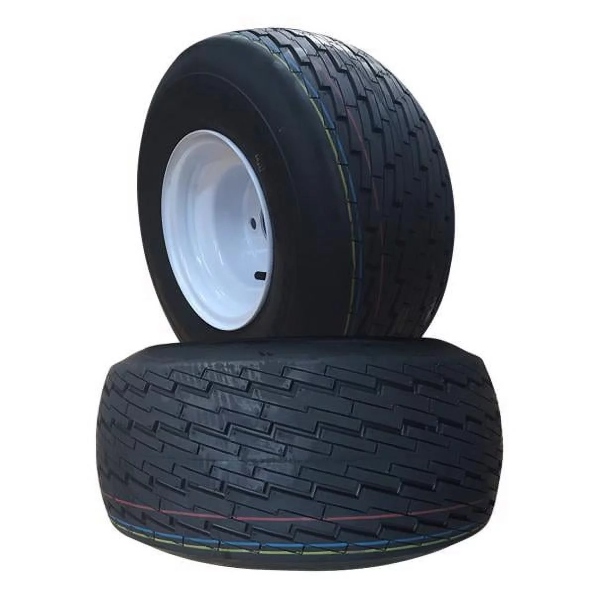 Teledu 18x8.50-8 LRB 4 PR Bias Golf Cart Tires 4 Lug White Wheel QM510